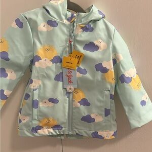 Cat & Jack Kids Raincoat - Light Blue with Sun and Cloud Print
